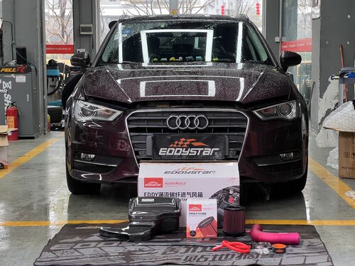 ultimo caso aziendale circa 2017 Audi A3 1.4T Aggiornata con Presa d'Aria in Fibra di Carbonio EDDY Vortex