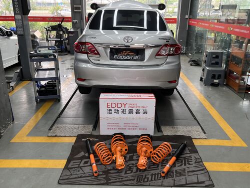 ultimo caso aziendale circa 2012 Toyota Corolla 1.6L upgraded with EDDY sport suspension kit, refreshed stance and high-speed performance