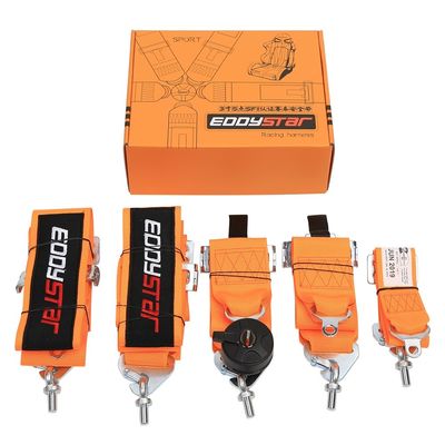 EDDYSTAR Nylon Drift Car Racing cintura di sicurezza Orange Color 5 punti cintura di sicurezza