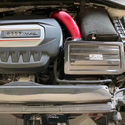 Kit di aspirazione dell'aria in fibra di carbonio EDDYSTAR generatore di vortici con filtro ad alto flusso da 76 mm per 15-16 Audi A3 1.8T/2.0T